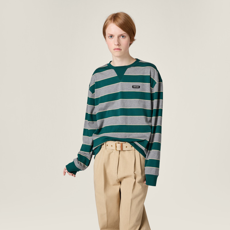 Miu Miu Striped jersey sweat shirt outlook