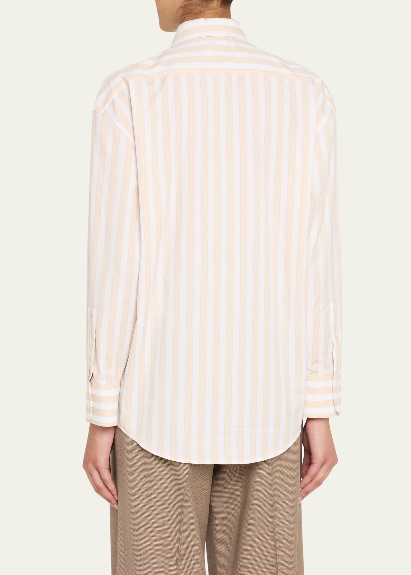 Long-Sleeve Stripe Button-Down Blouse - 3
