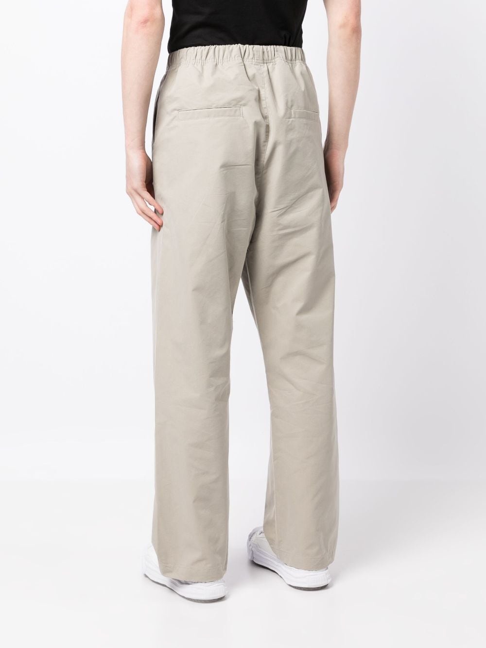 logo-patch straight-leg trousers - 4
