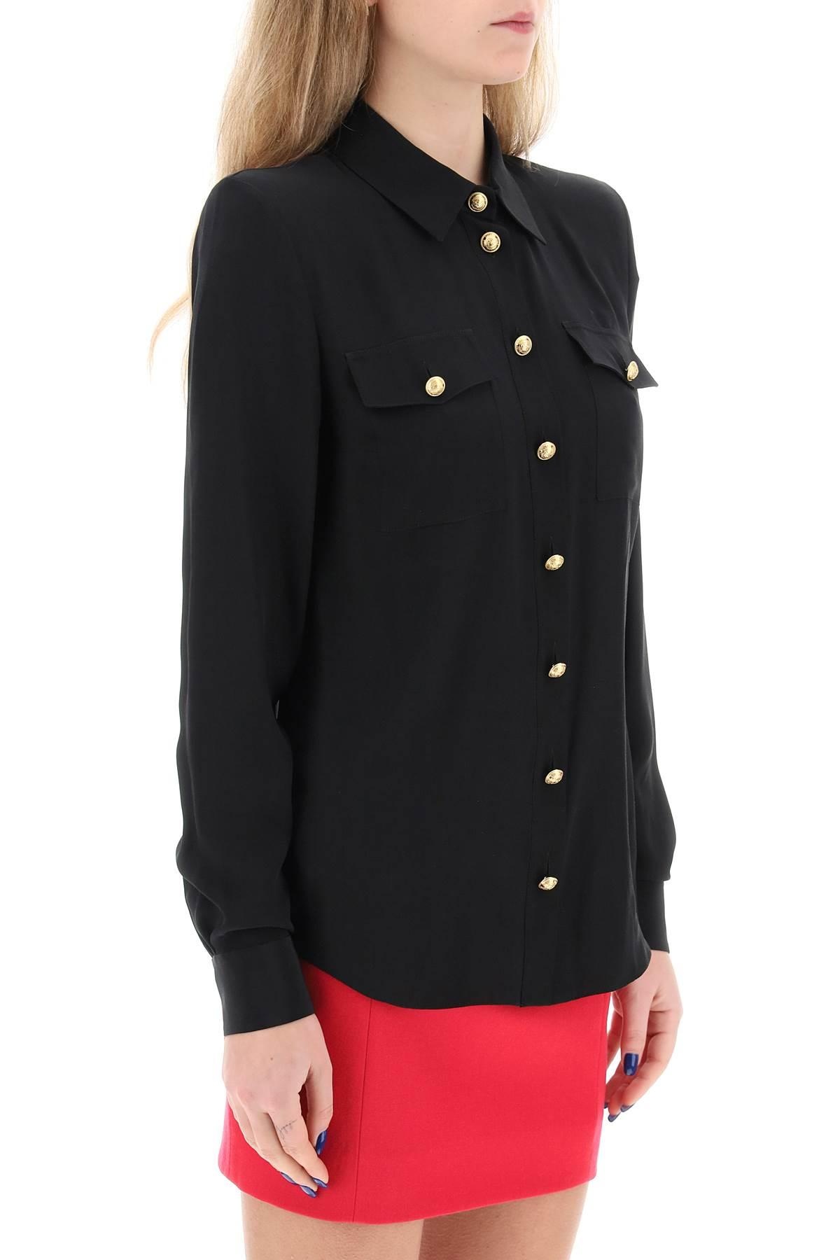 Balmain Silk Shirt With Padded Shoulders - 3