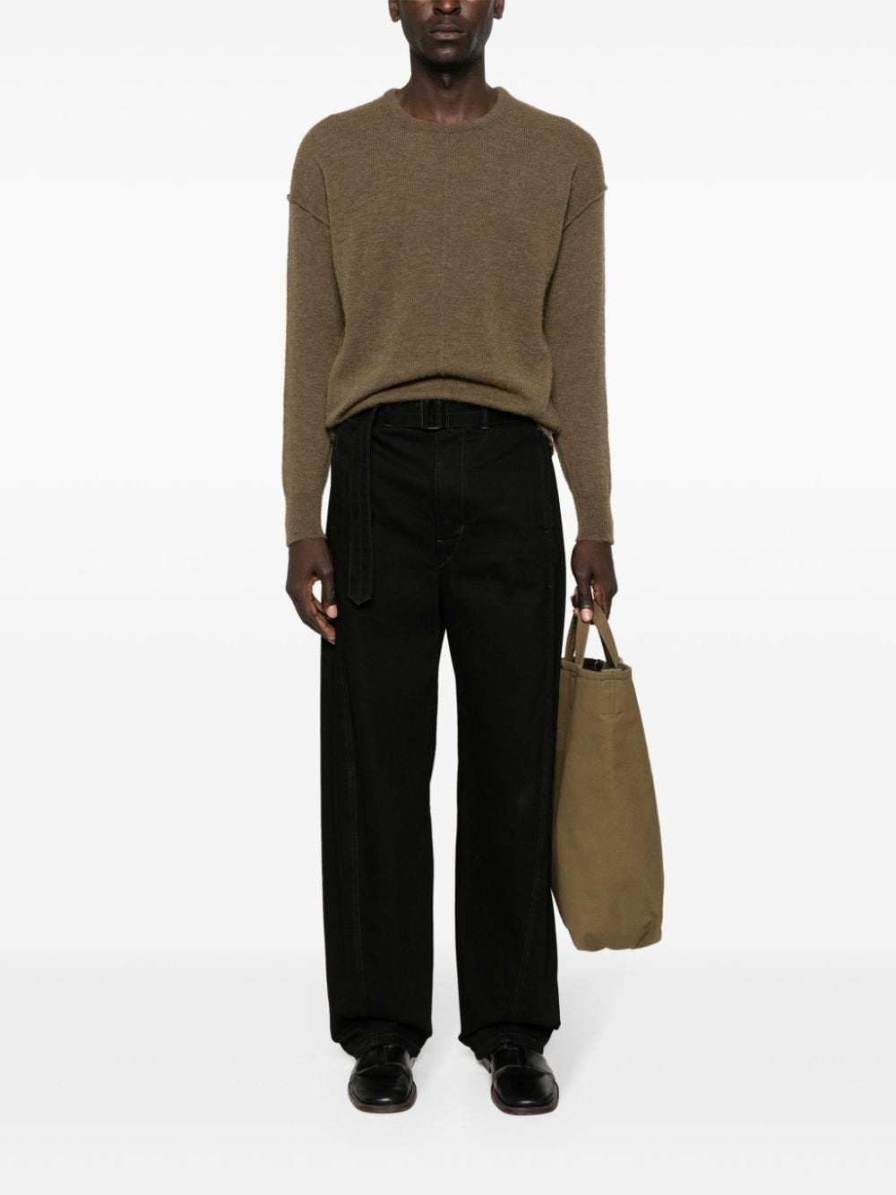 brushed fine-knit jumper - 3