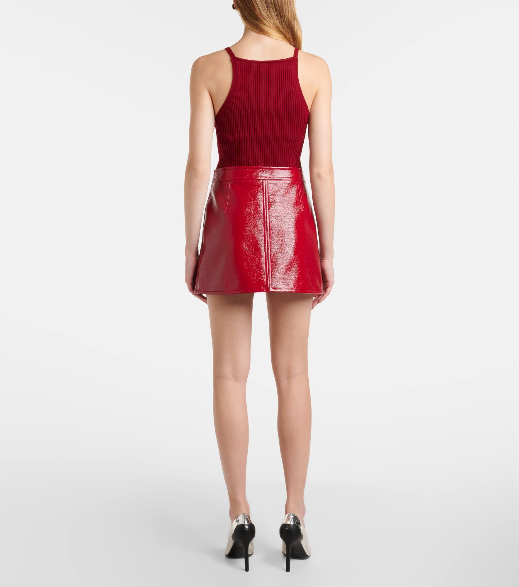 Reedition vinyl miniskirt - 3