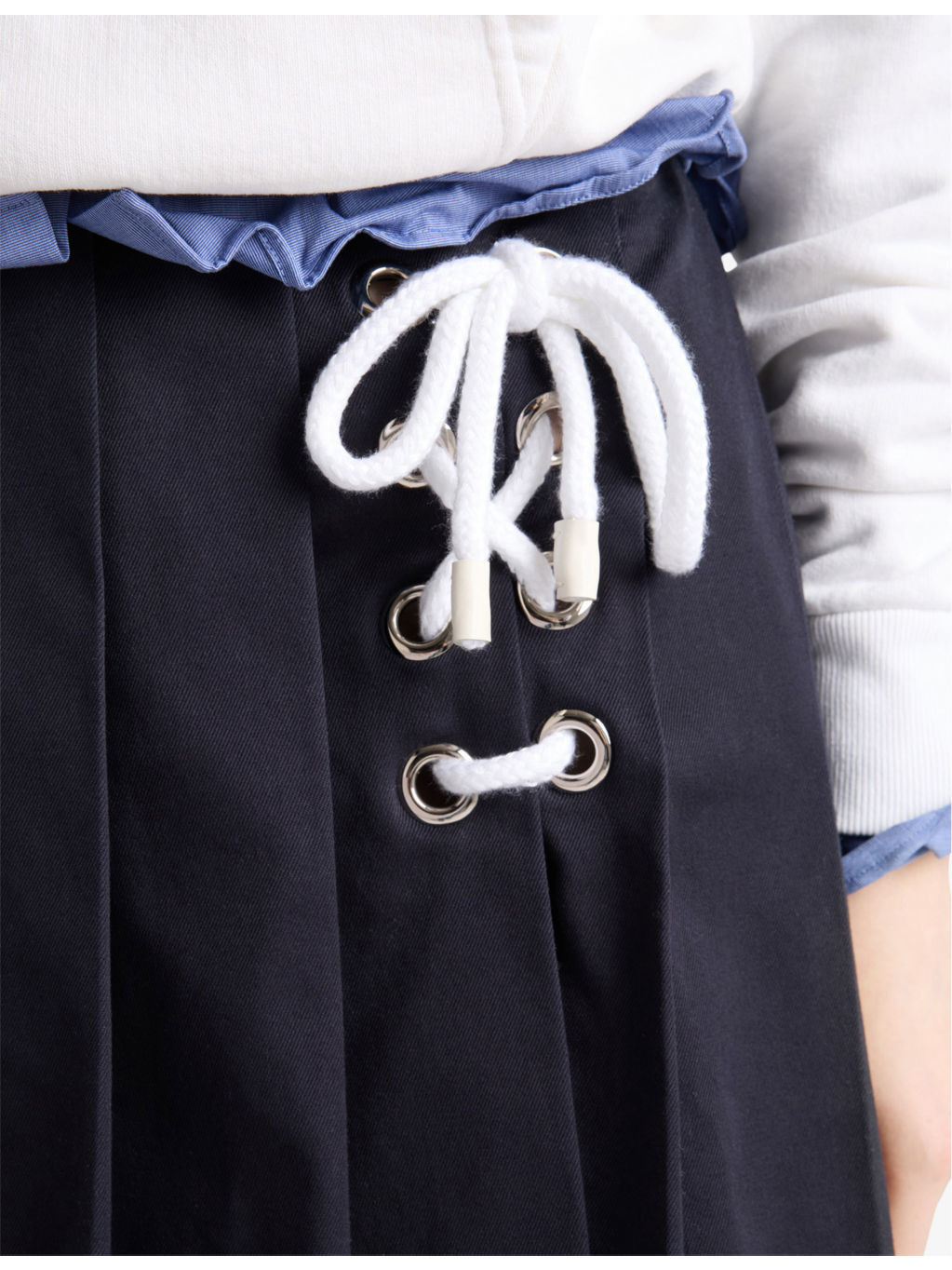 Pleated Stretch-Cotton Mini Skirt - 5