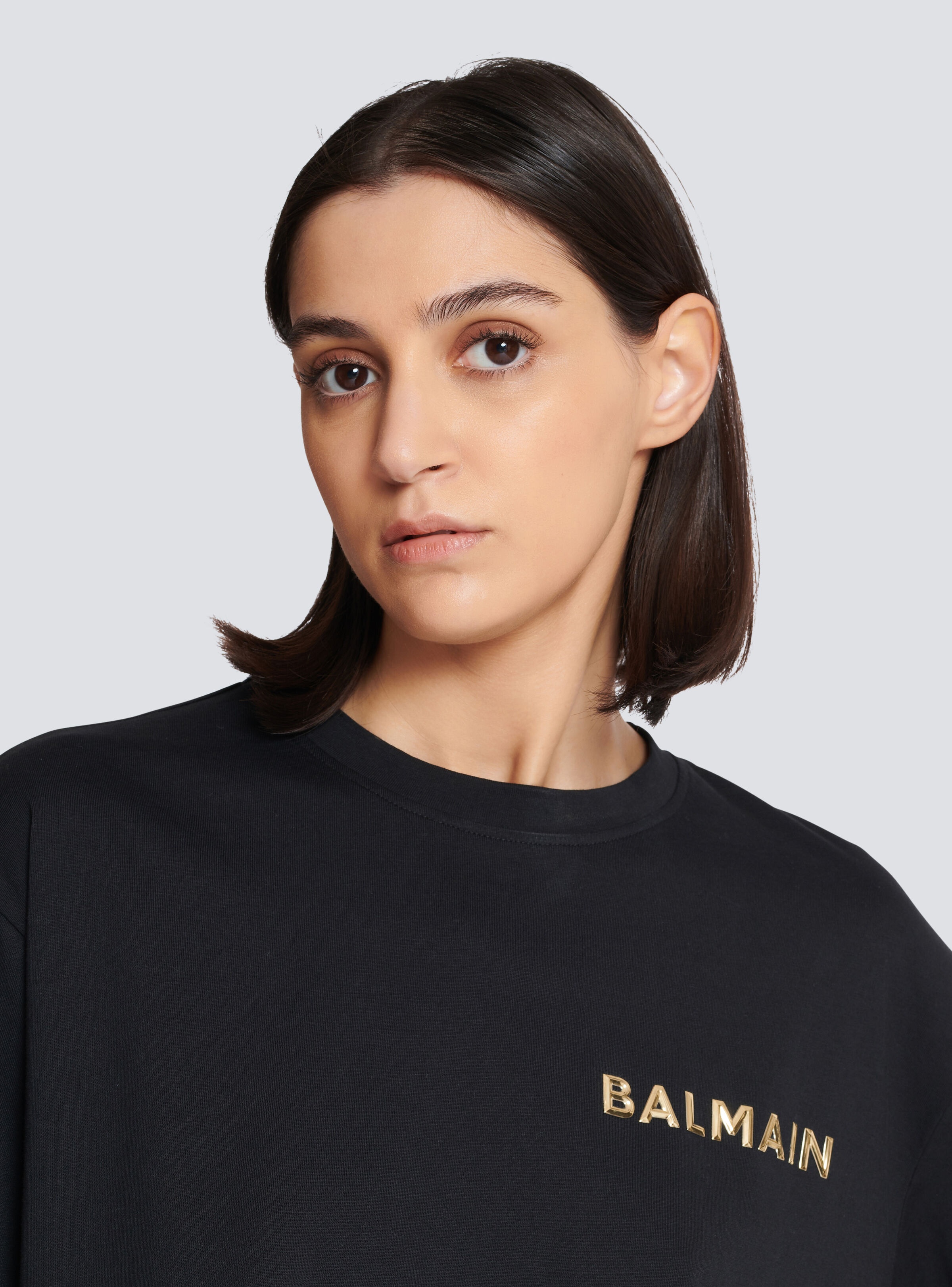 T-shirt with laminated Balmain logo - 7