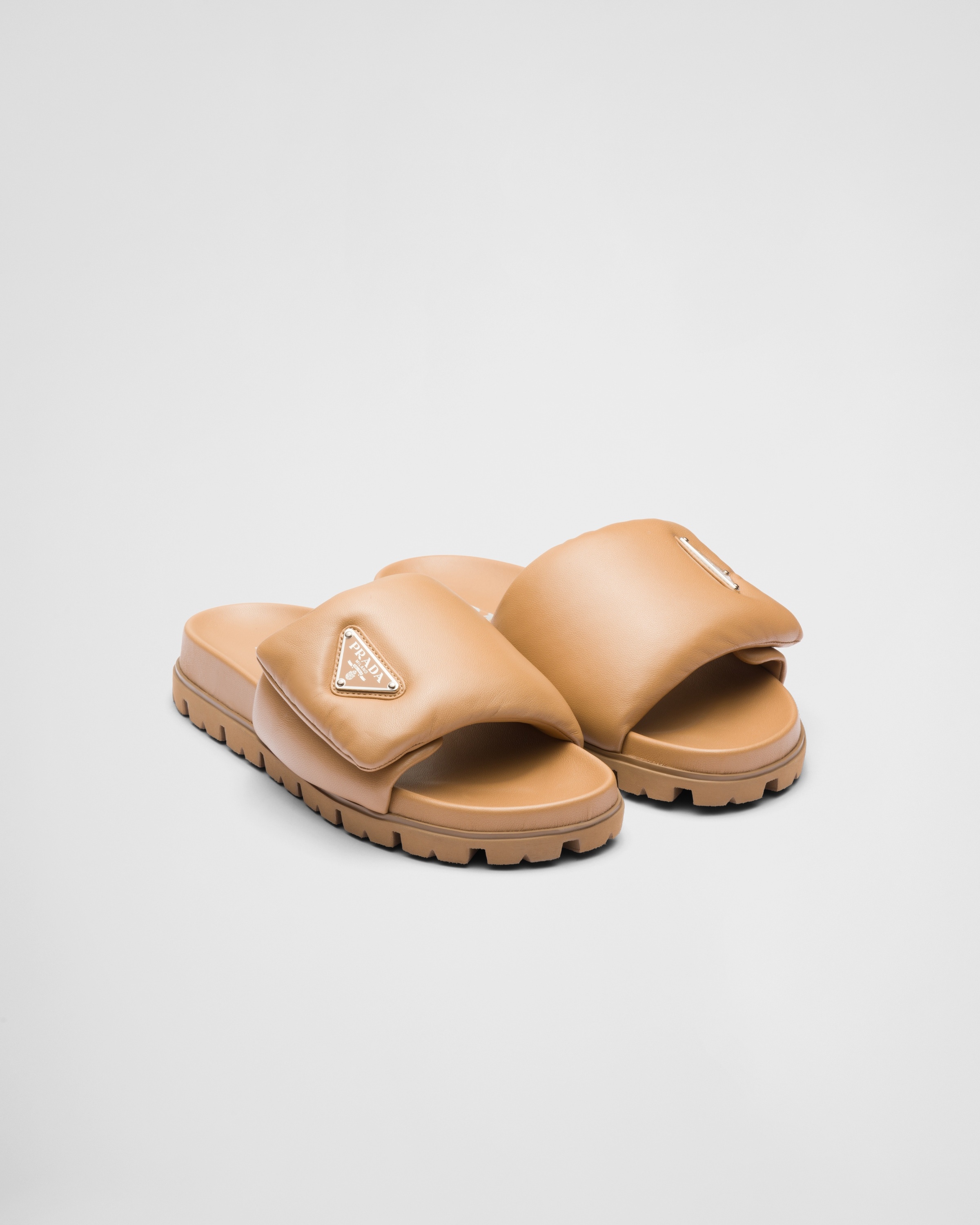 Soft padded nappa leather slides - 1