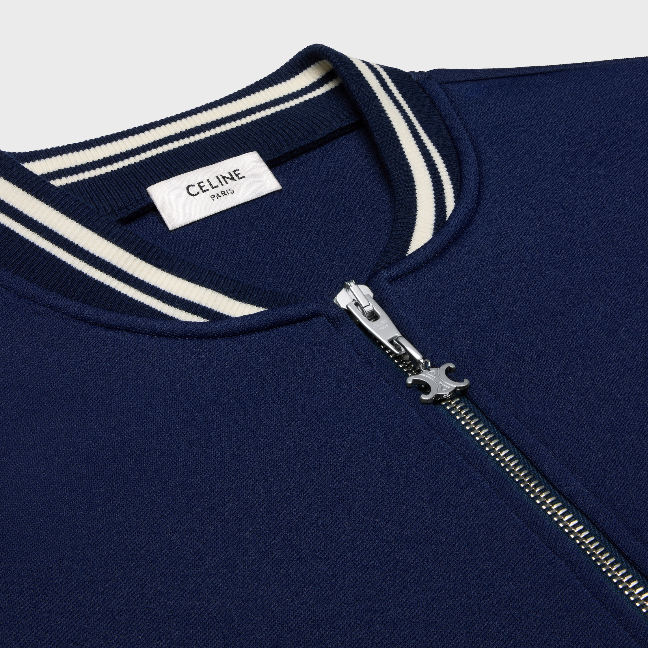 triomphe zipped teddy jacket in double-face jersey - 3