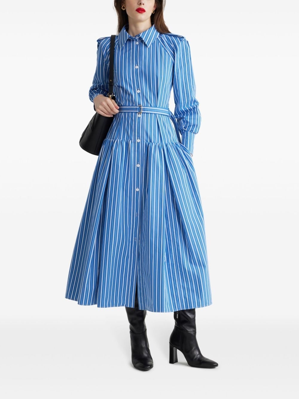 striped shirt dress - 2