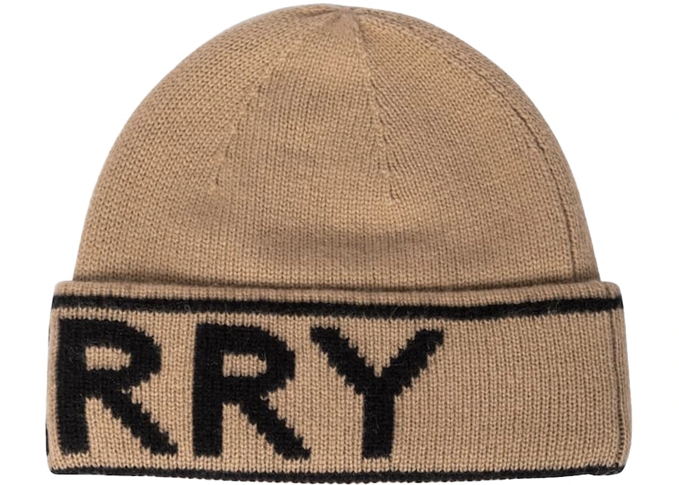 Burberry Cashmere Logo Beanie Camel/Black - 2