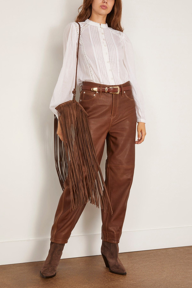 SIMKHAI Waldon Curved Leg Pant in Cocoa outlook
