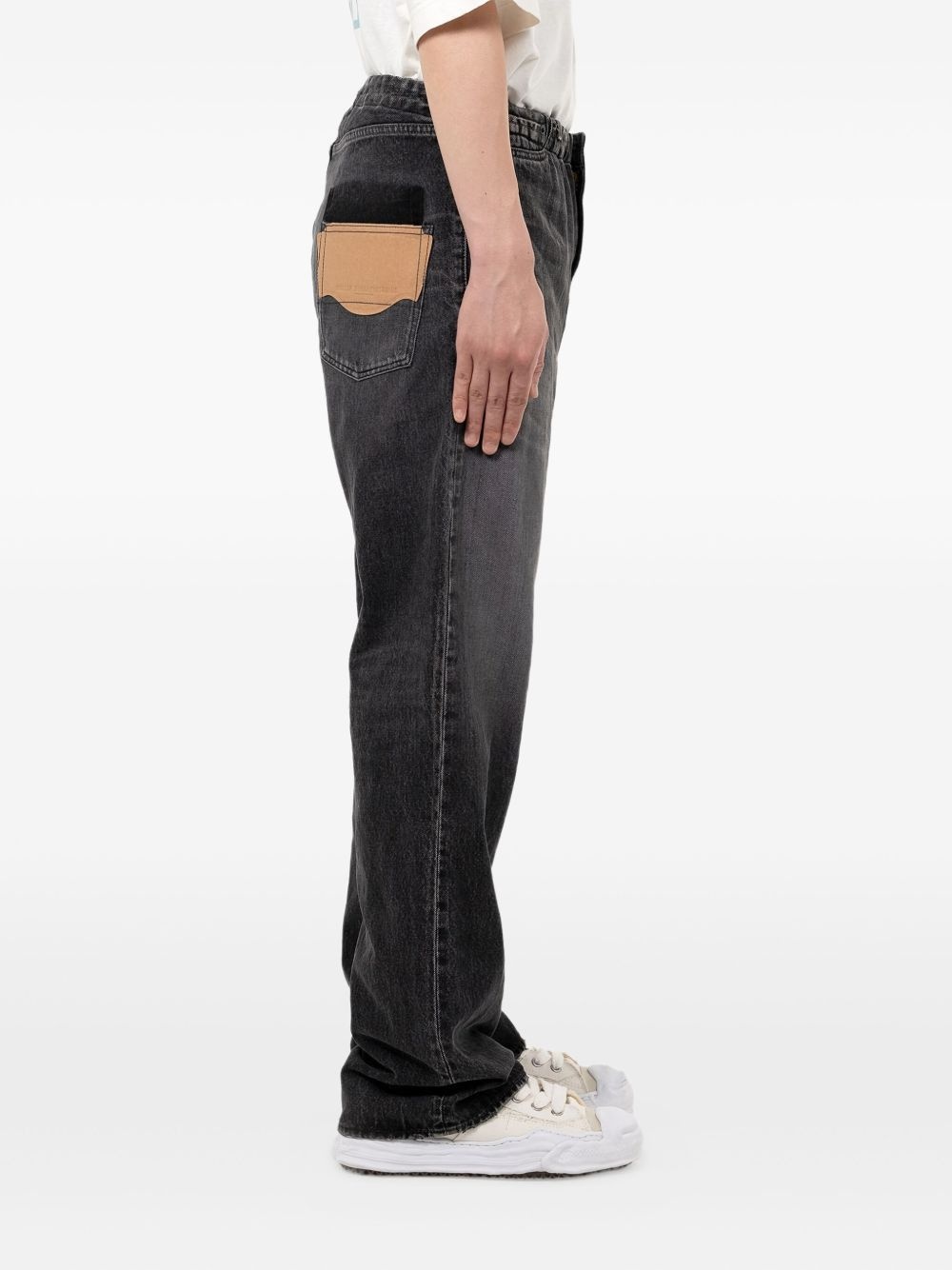 elastic-waist patch-pocket jeans - 4