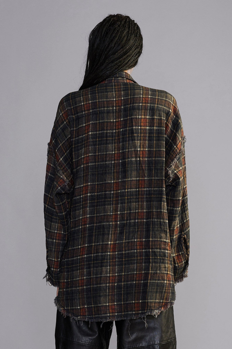 Reversible Shredded Seam Drop Neck Shirt 4