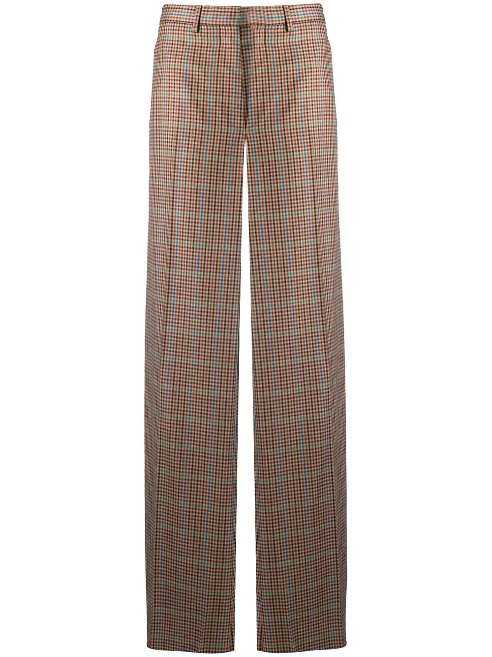 wide-leg check trousers - 1