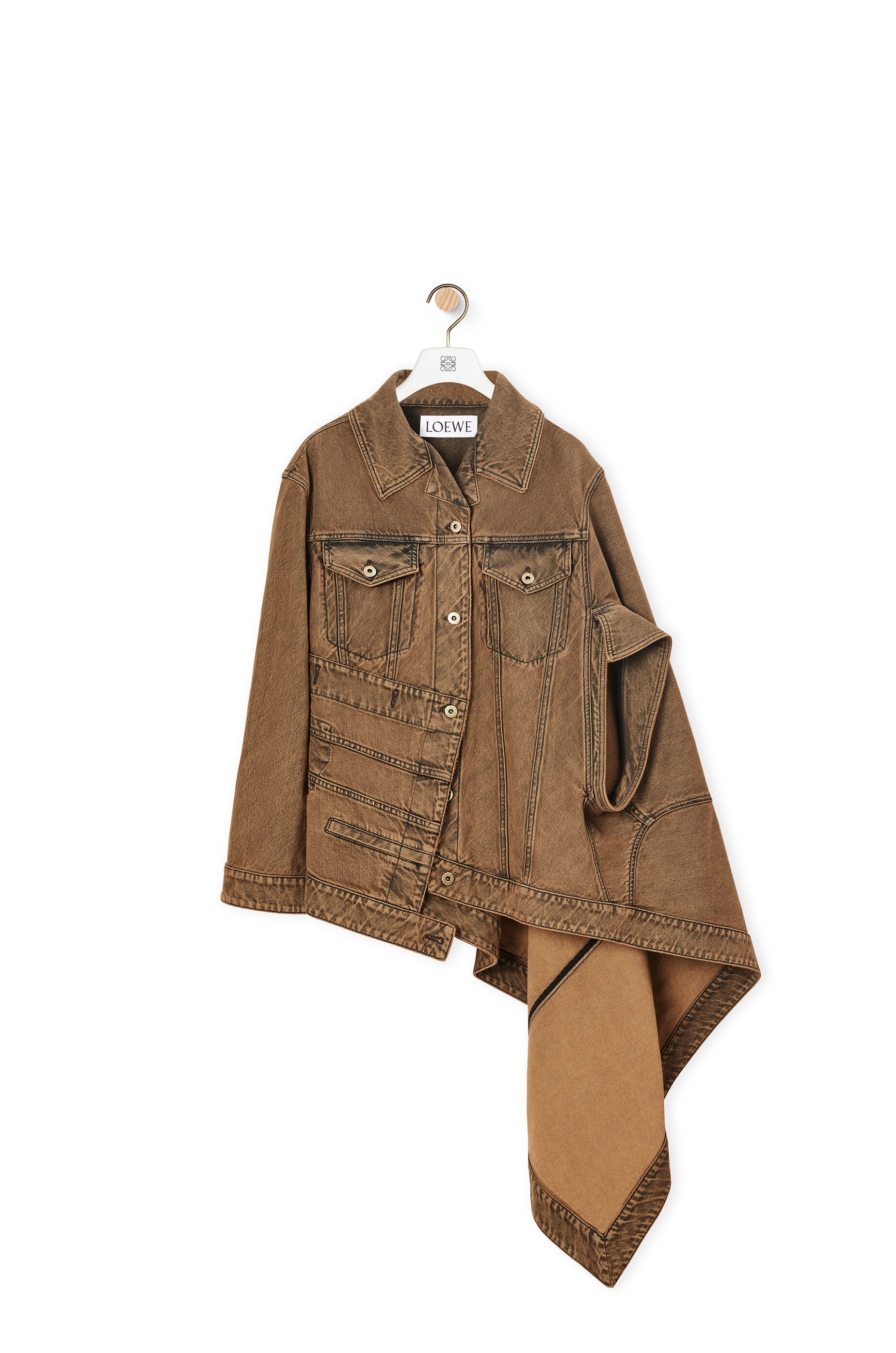 Asymmetric jacket in denim - 1