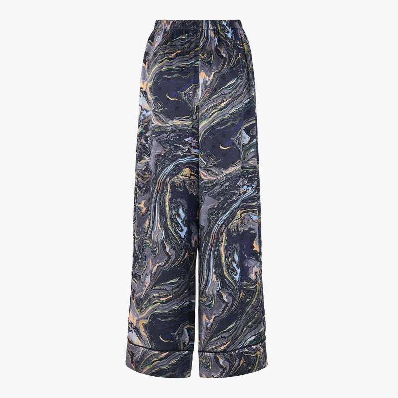 Blue satin crêpe pants 2