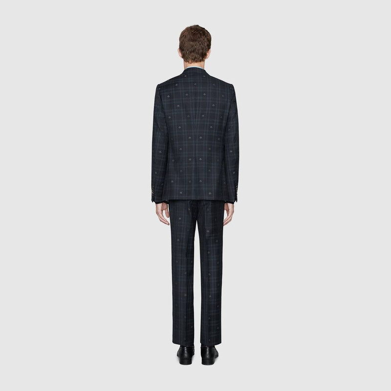 Fitted bee check wool suit 4