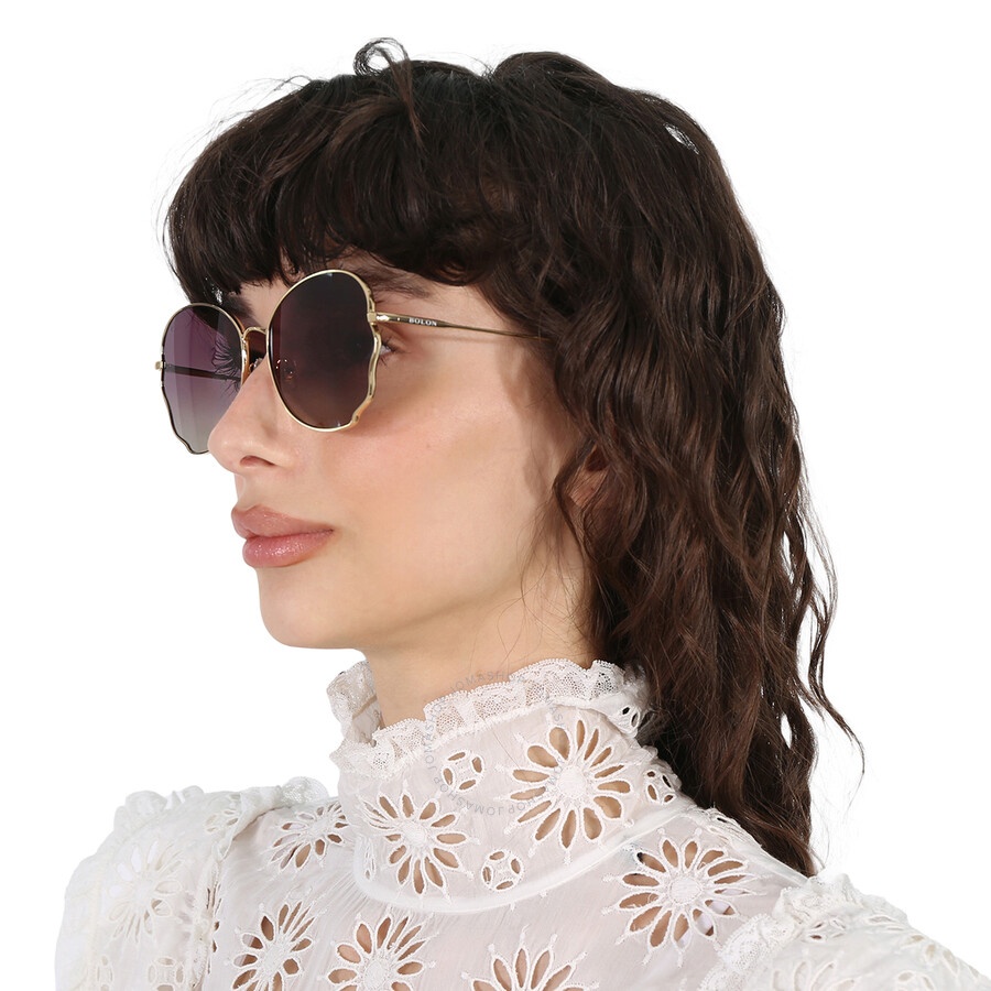 Bolon - Bolon Chloe Purple Gradient Irregular Ladies Sunglasses BL7105 A60 58 - 2
