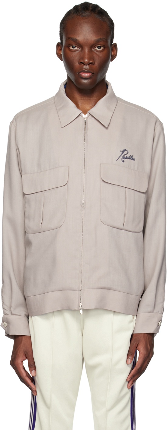 Beige Embroidered Jacket - 1
