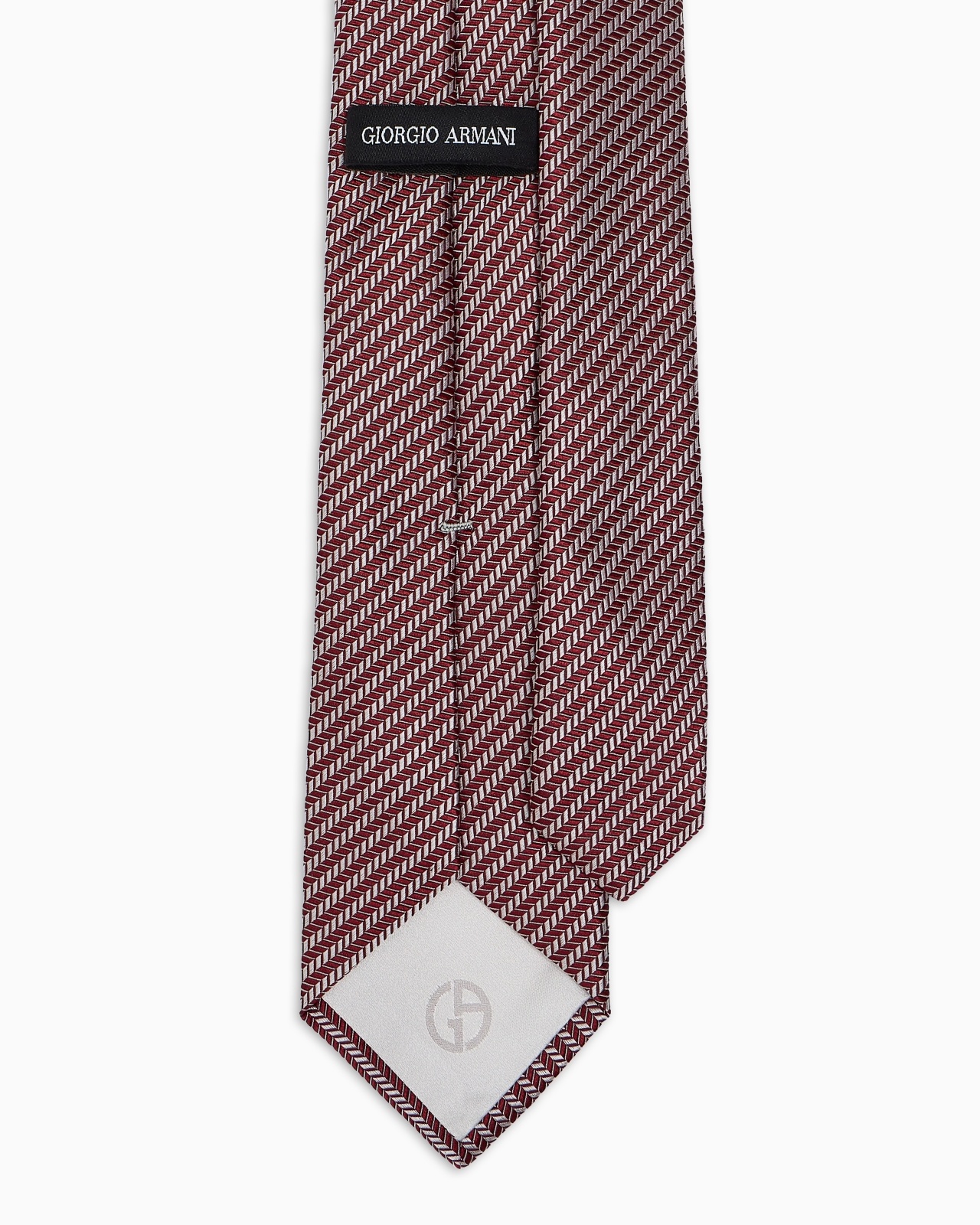PURE SILK TIE WITH GEOMETRIC JACQUARD MOTIF - 2