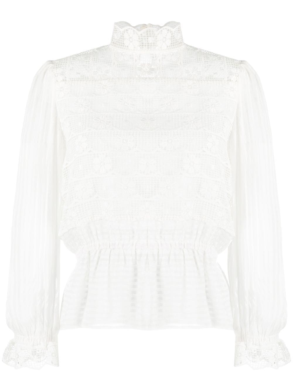 lace-embroidered blouse - 1