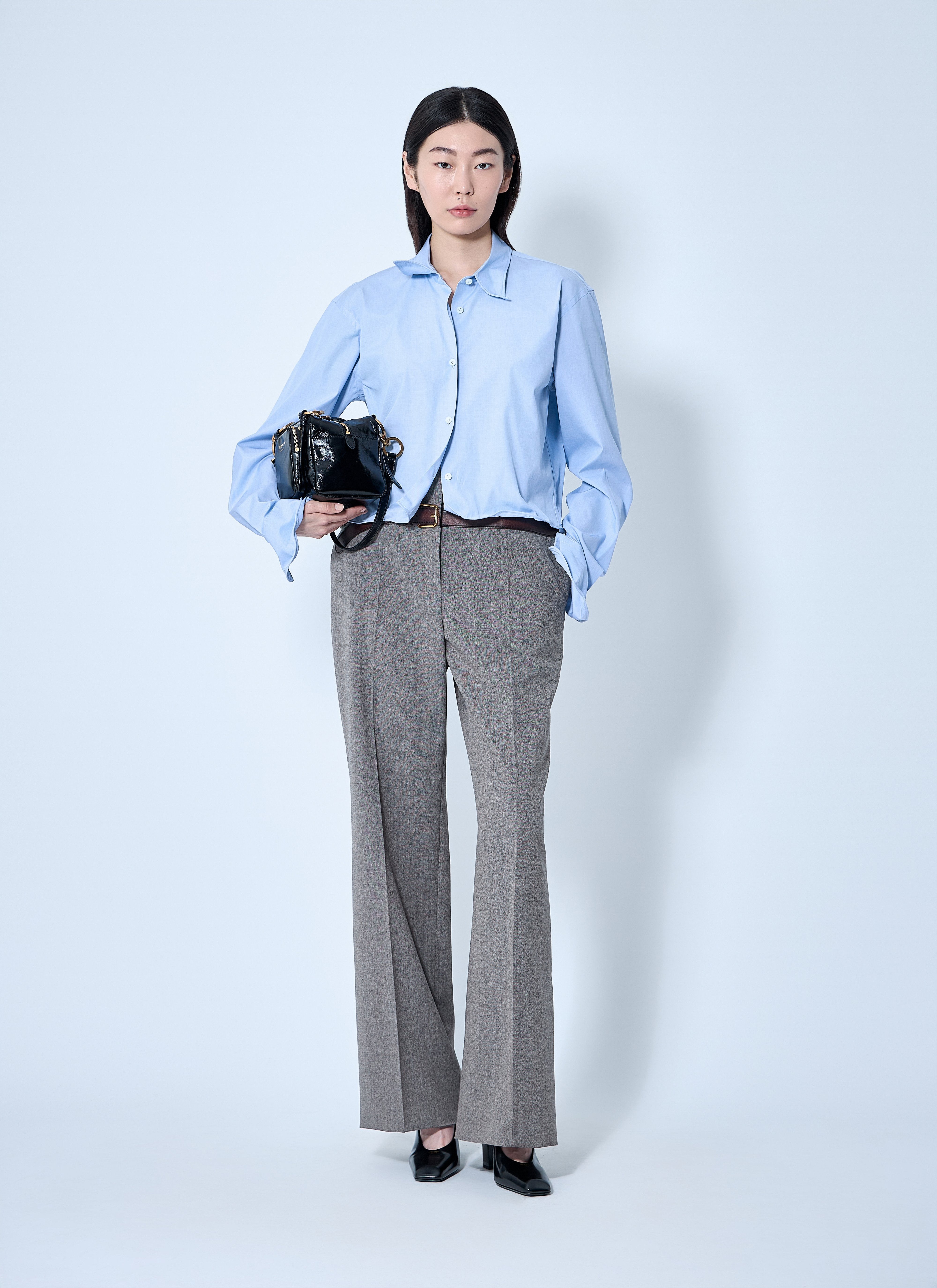 Prada Women Technical Wool Pants With Printed Belt - 2