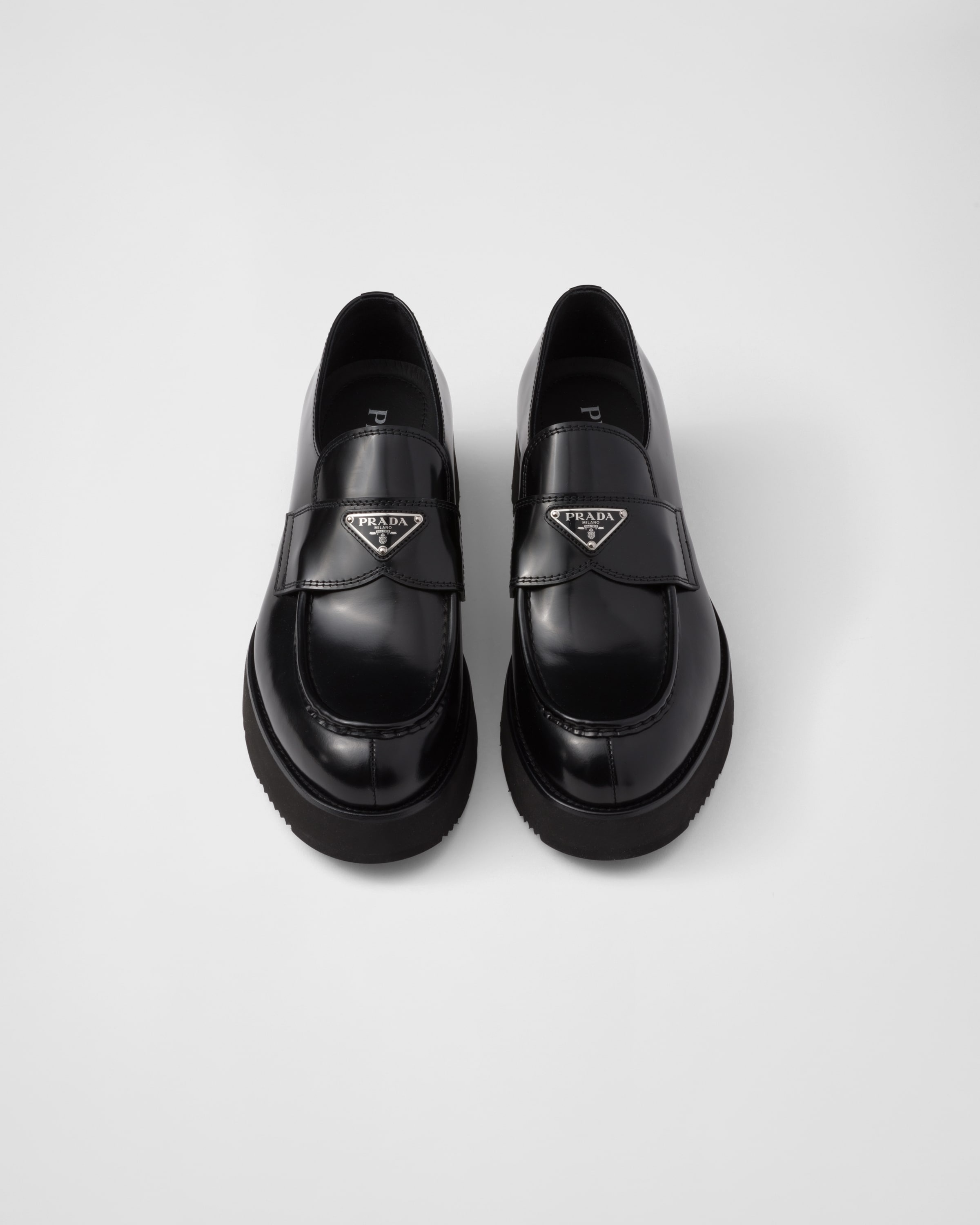 Brushed leather loafers - 4