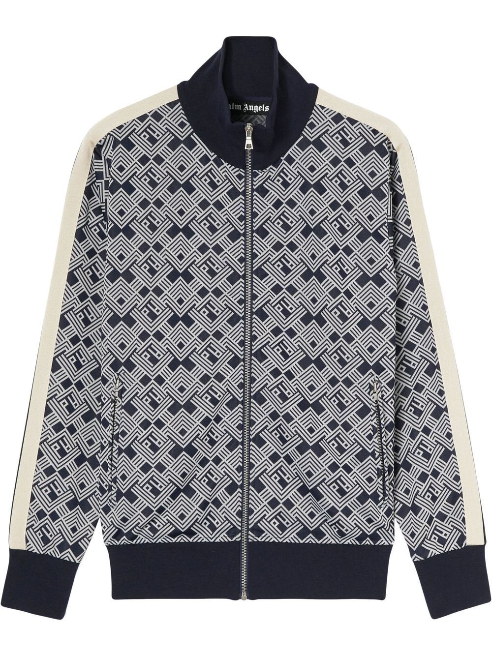 monogram-pattern track jacket - 1