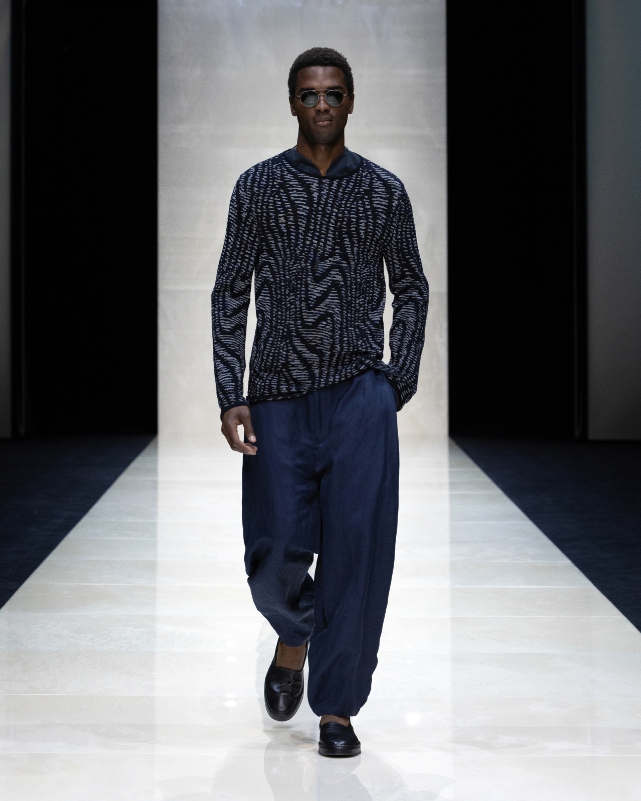 JACQUARD COTTON, VISCOSE AND CASHMERE CREW-NECK JUMPER - 6