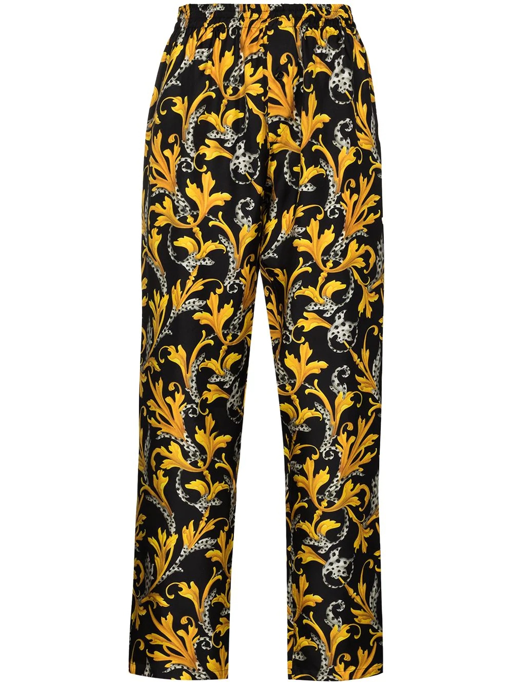 Baroco-print silk trousers - 1