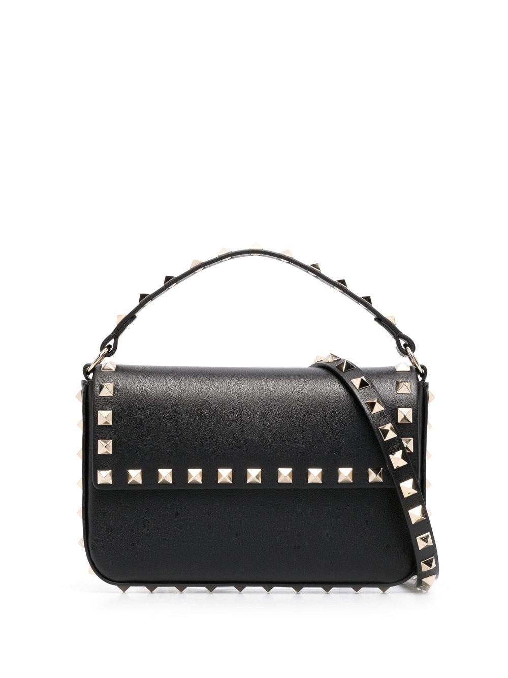 stud-detail leather shoulder bag - 1