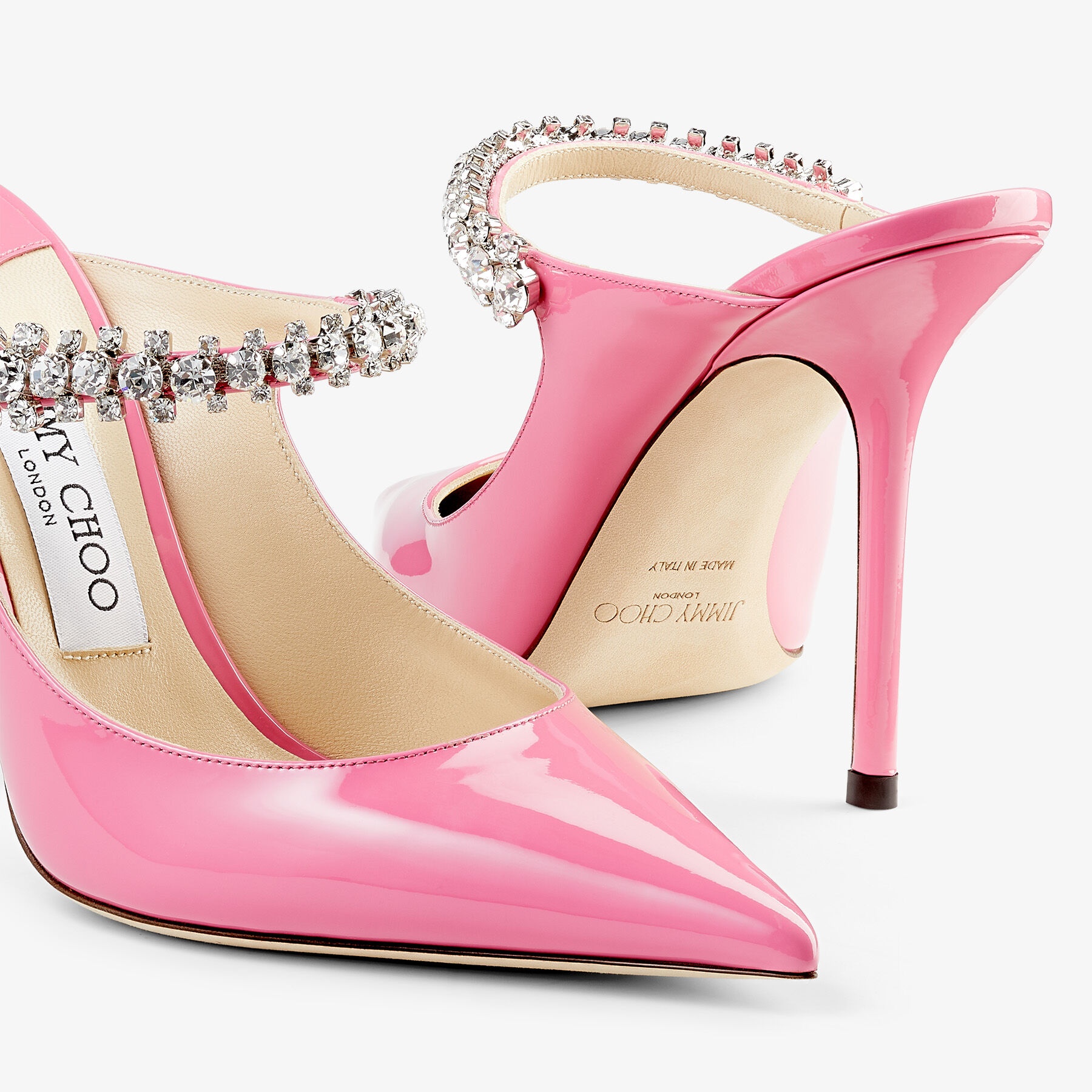 Bing 100
Candy Pink Patent Leather Pumps with Crystal Strap - 3