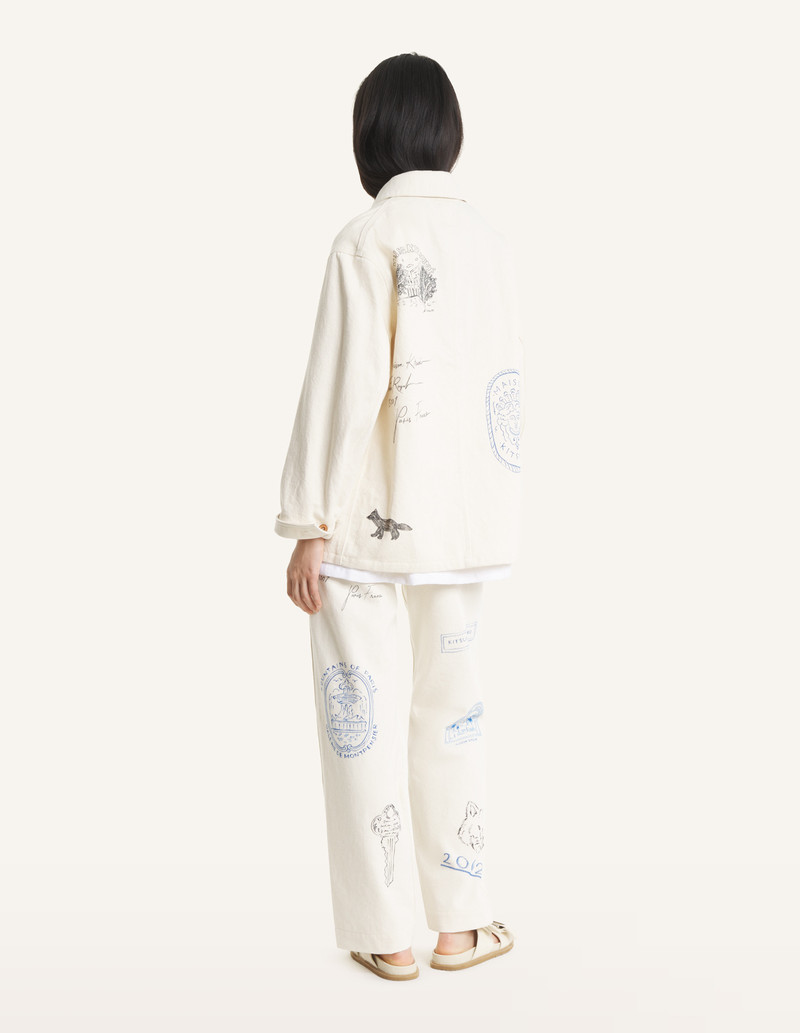 MAISON KITSUNE x KURO HANDWRITTEN POSTCARD WORK JACKET 7