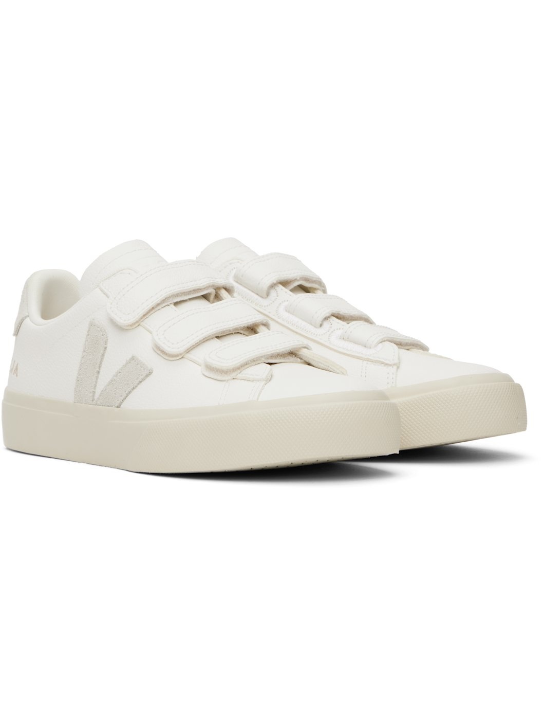 White & Gray Recife Leather Sneakers - 4