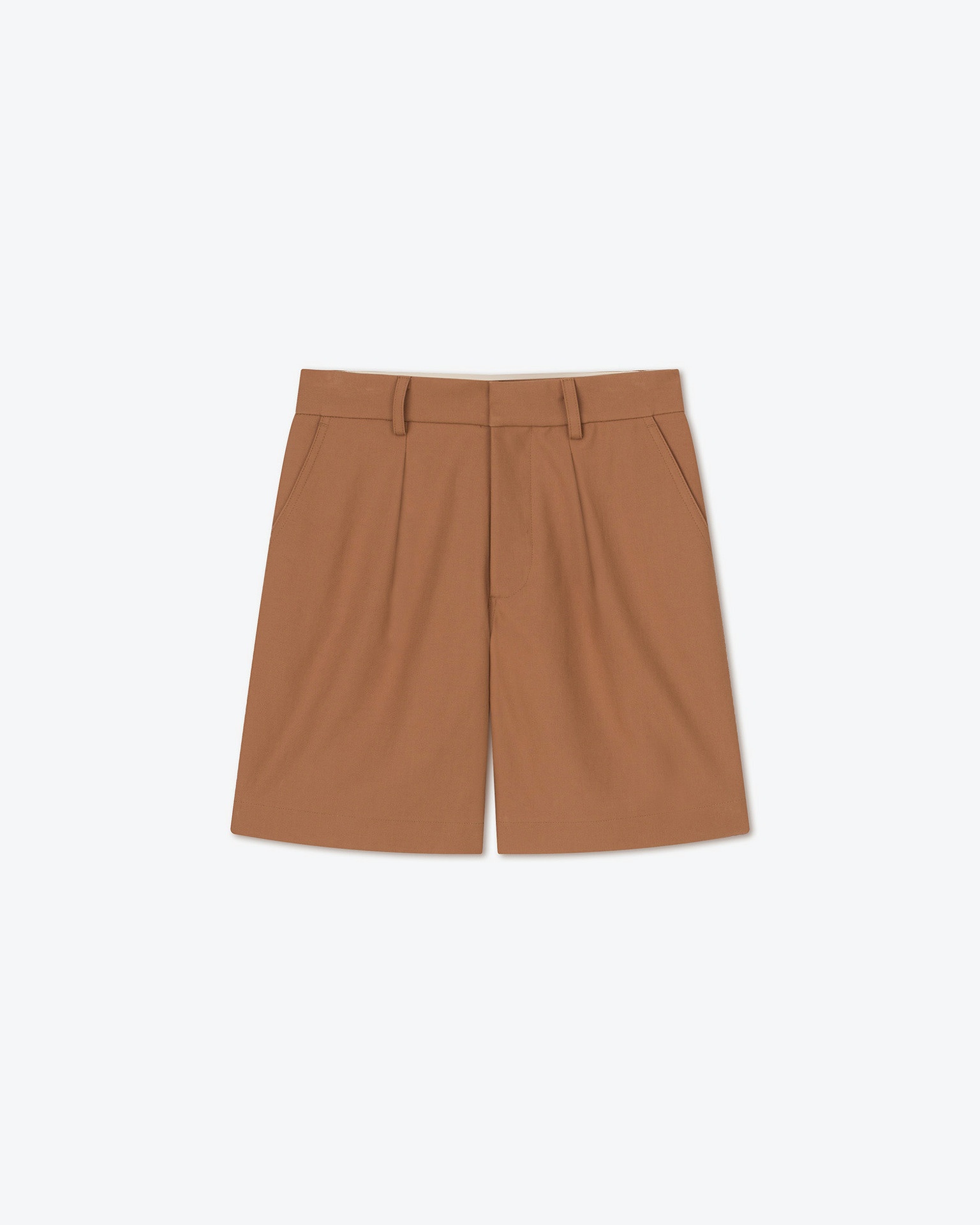 CALLEN - Structured twill shorts - Rust - 1