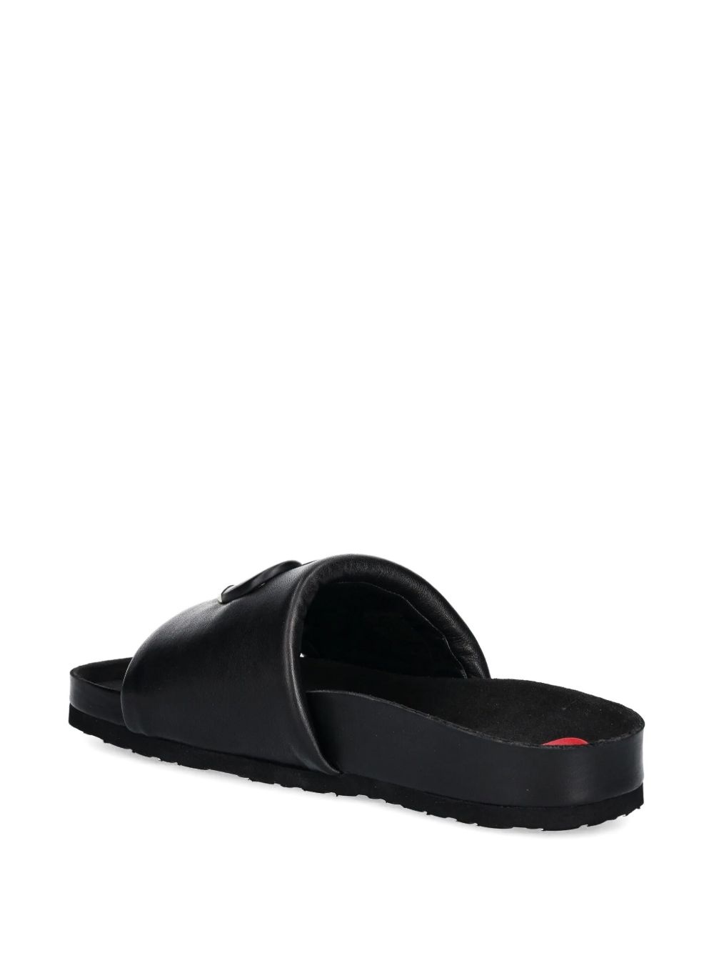 logo-print leather slides - 3