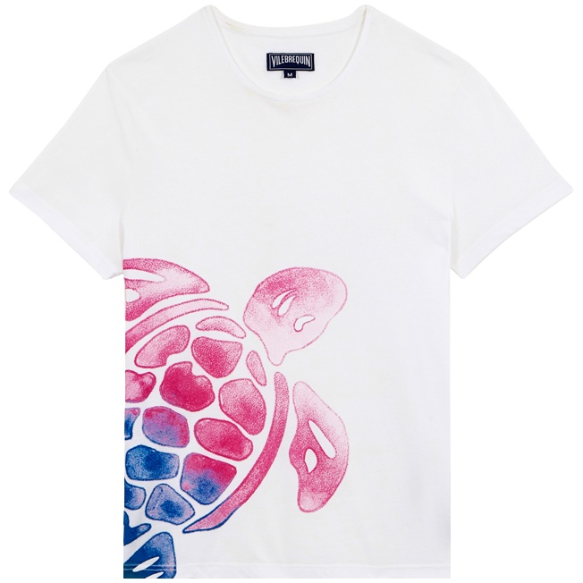 Men Cotton T-Shirt Tortue Aquarelle - 1