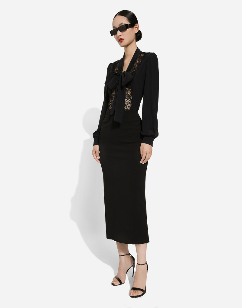 Silk shirt with lace inlay 5