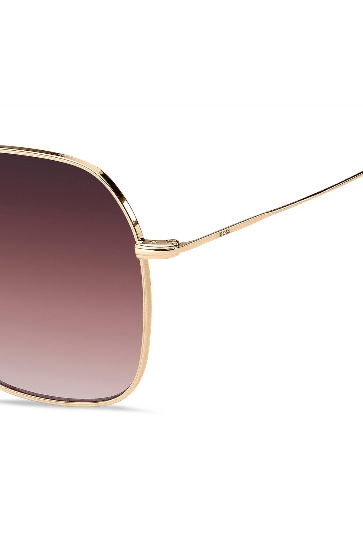 GOLD-TONE SUNGLASSES WITH PINK DETAILS - 2
