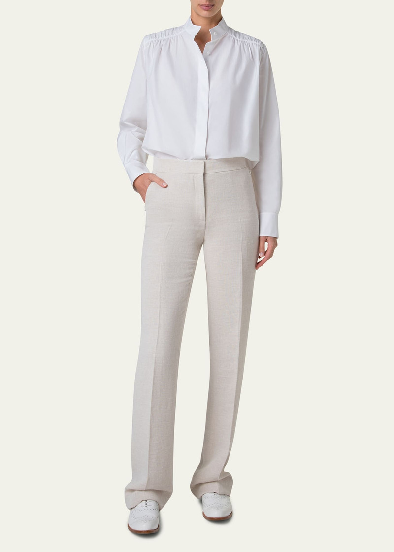 AKRIS Carl Twisted Linen Double-Face Straight-Leg Pants outlook