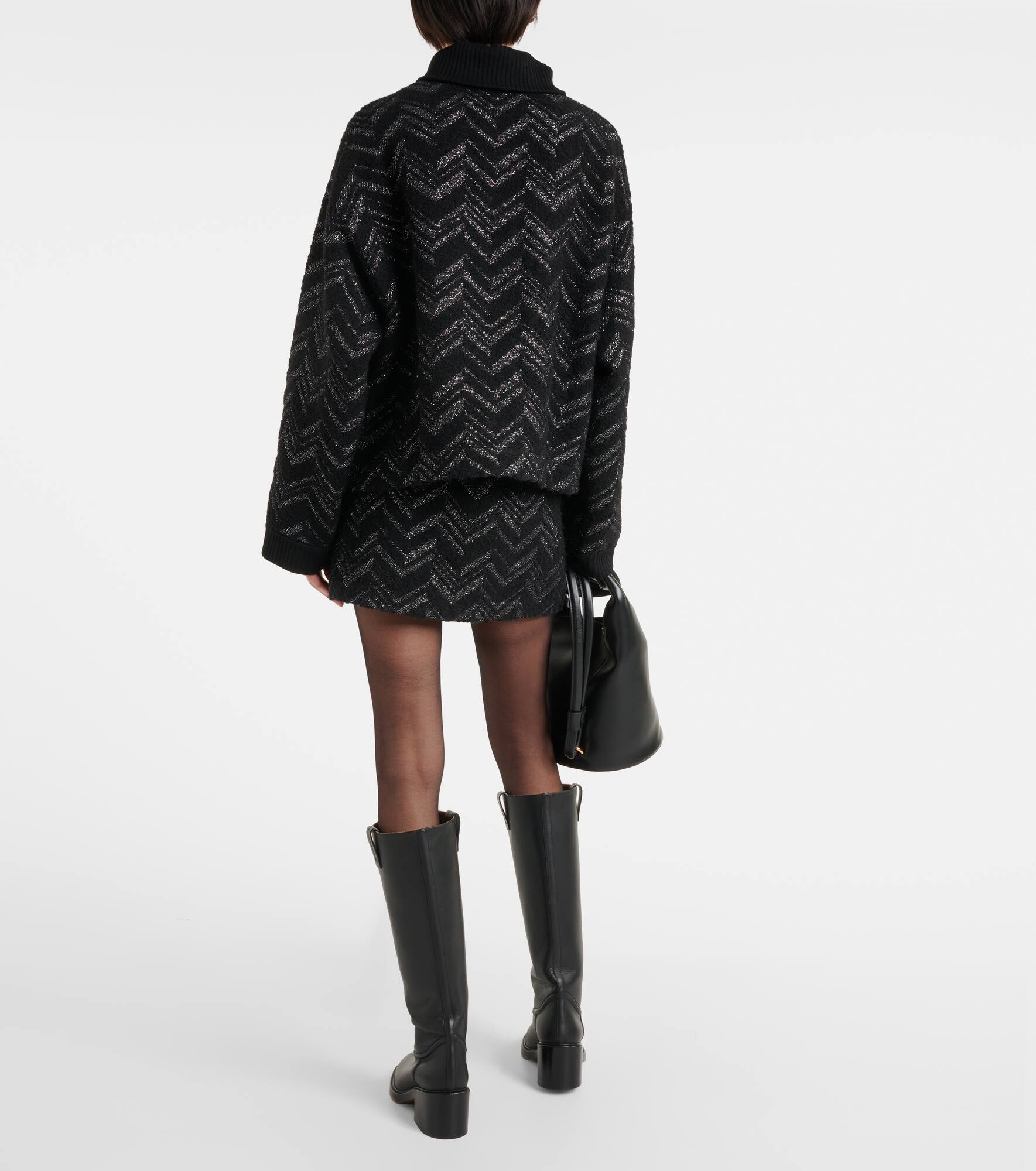 Zig Zag lamé cardigan - 3
