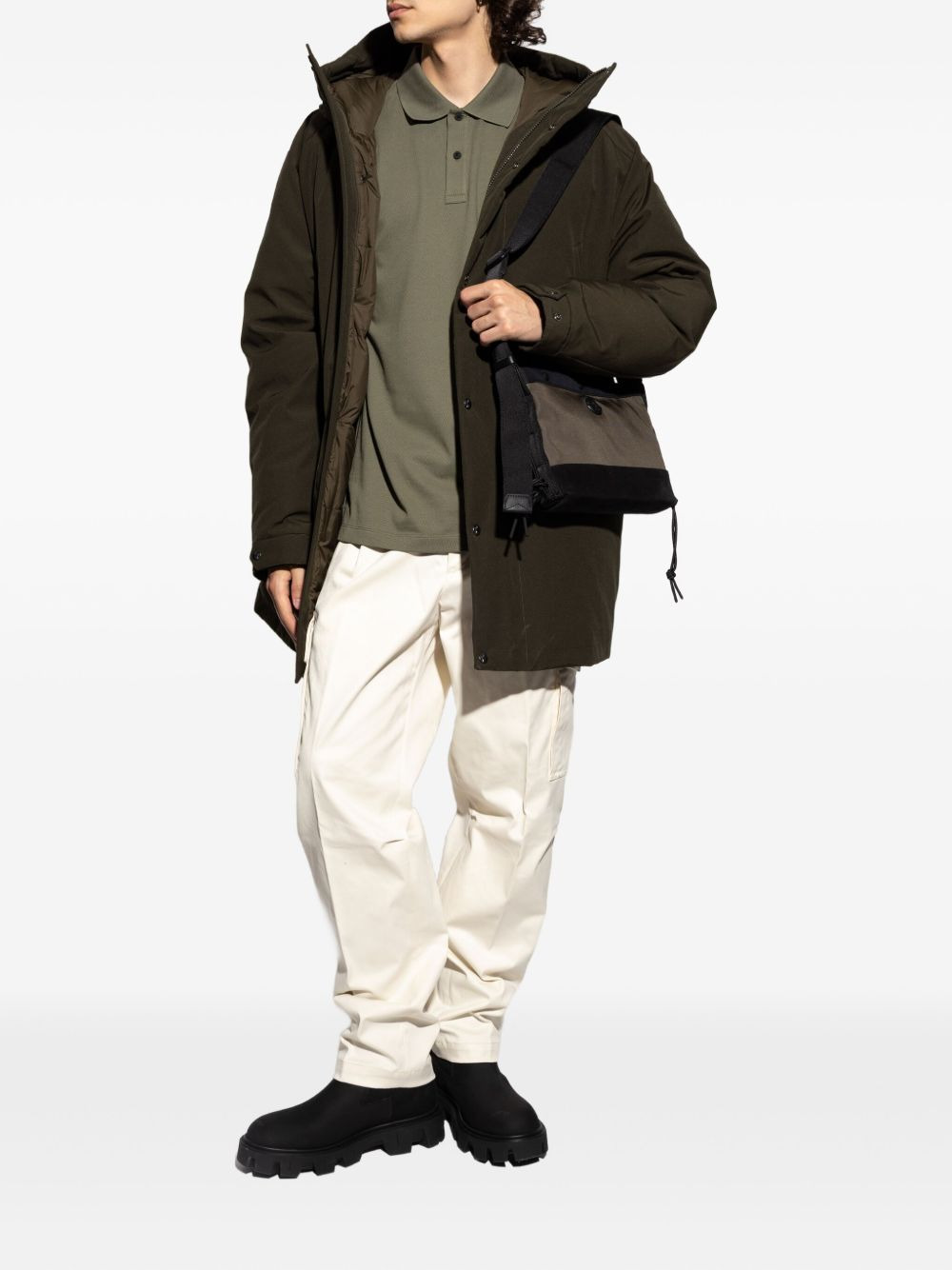 hooded flap-pocket coat - 2