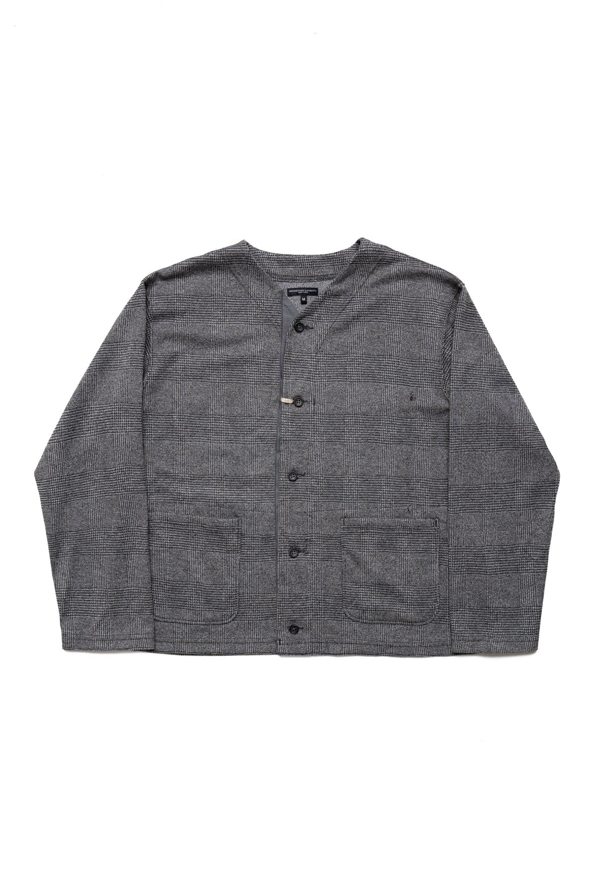 Knit Cardigan Glen Plaid Knit Jersey - Black/Grey - 1