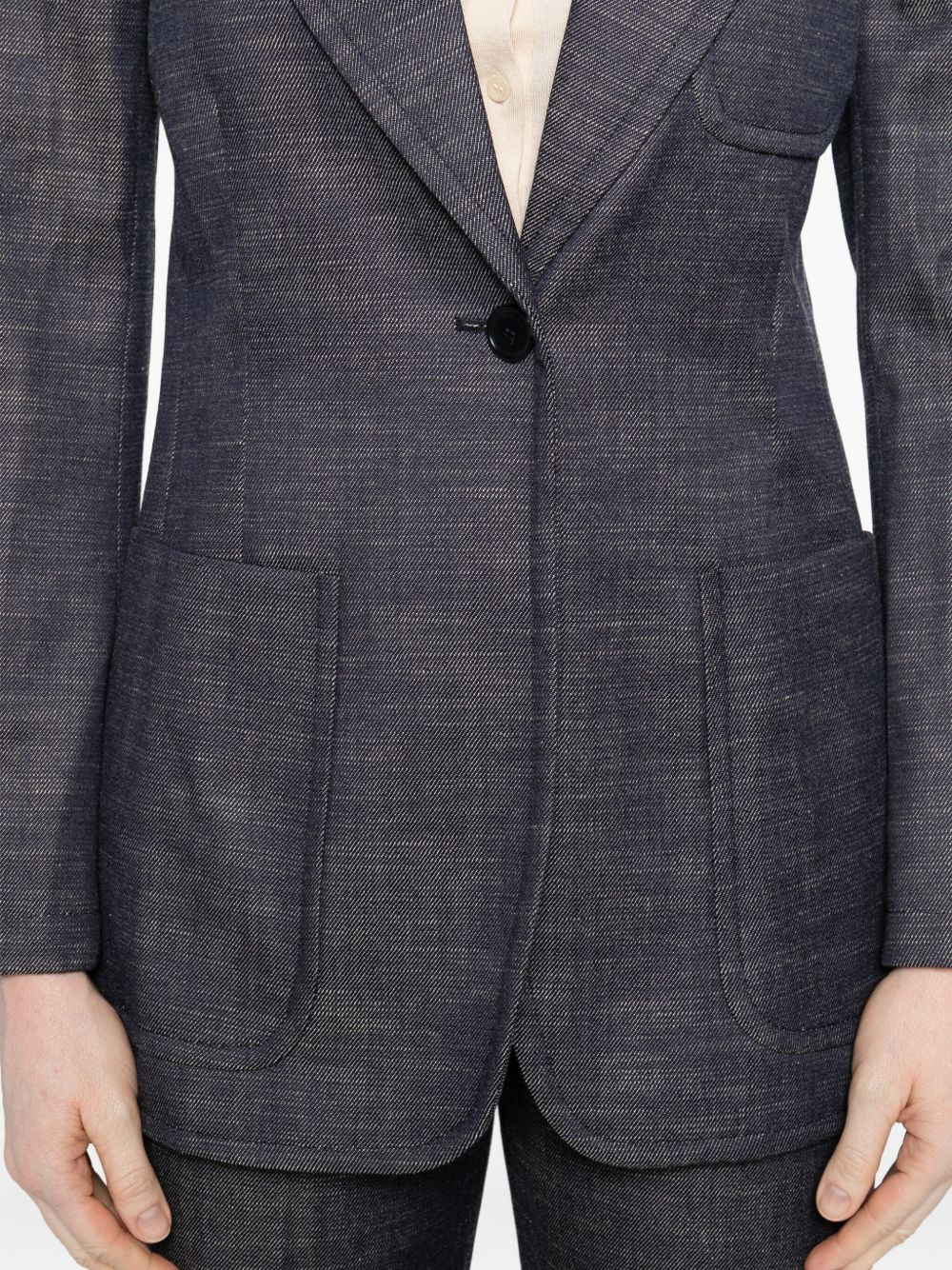 patch-pocket single-breasted blazer - 5