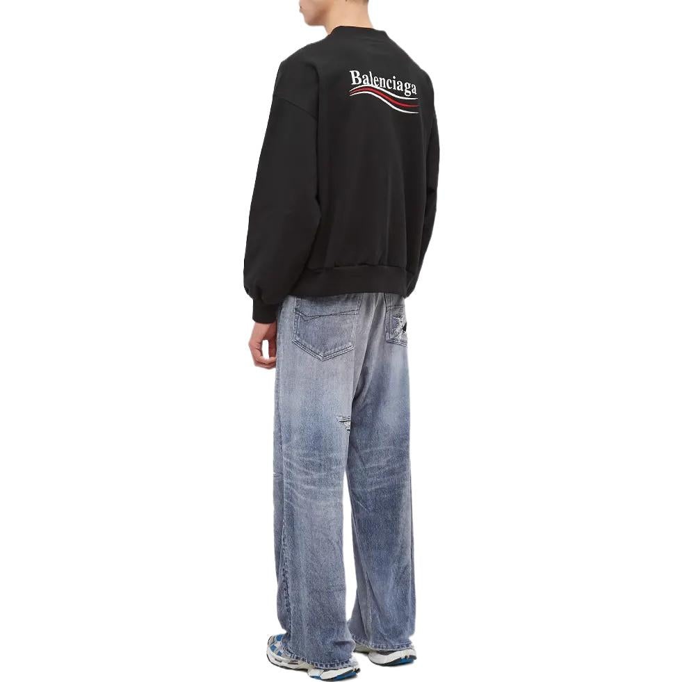 Balenciaga Political Campaign Crewneck Sweater 'Black' 697869TKVI91070 - 5