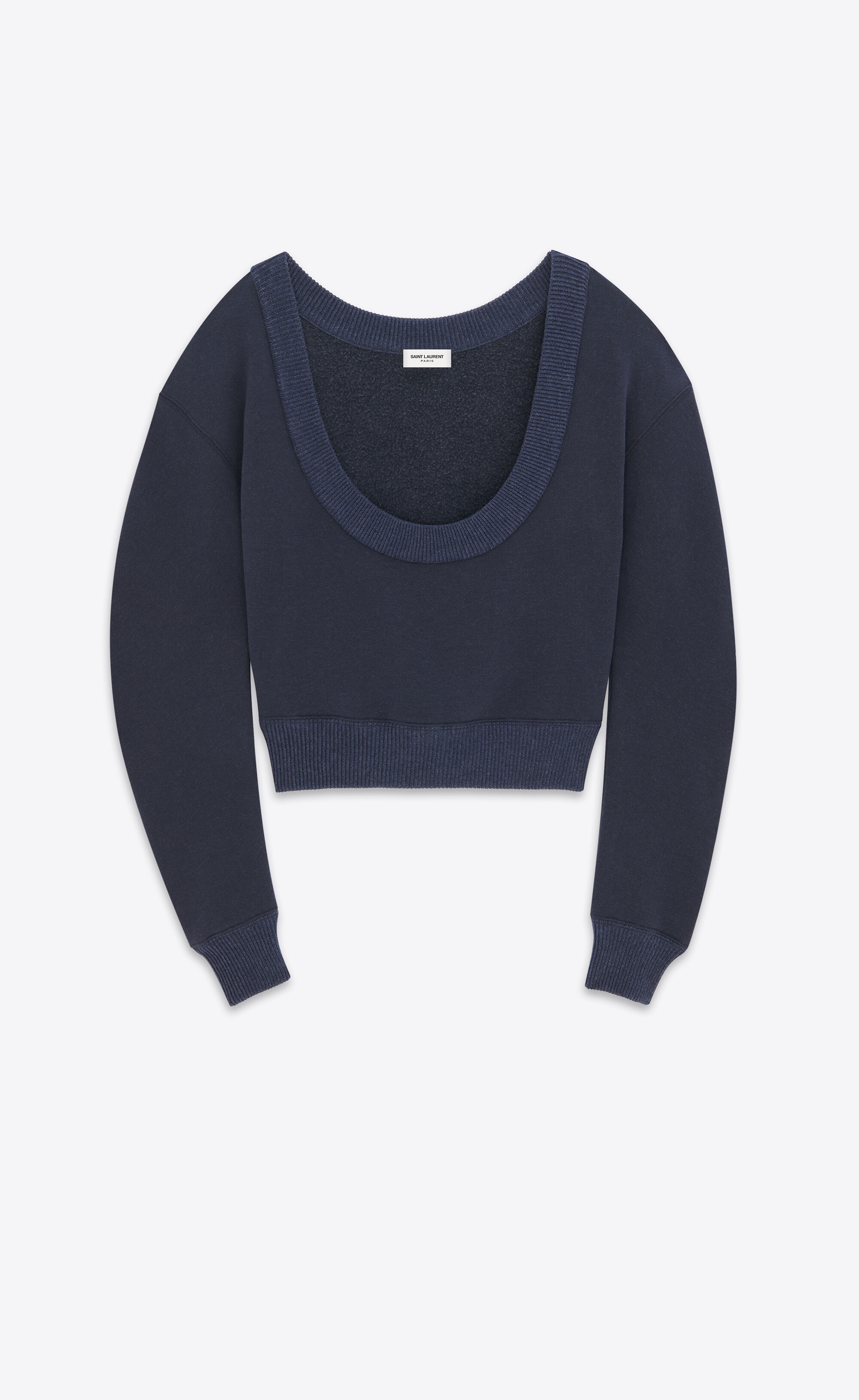scoop-neck cropped sweatshirt - 1