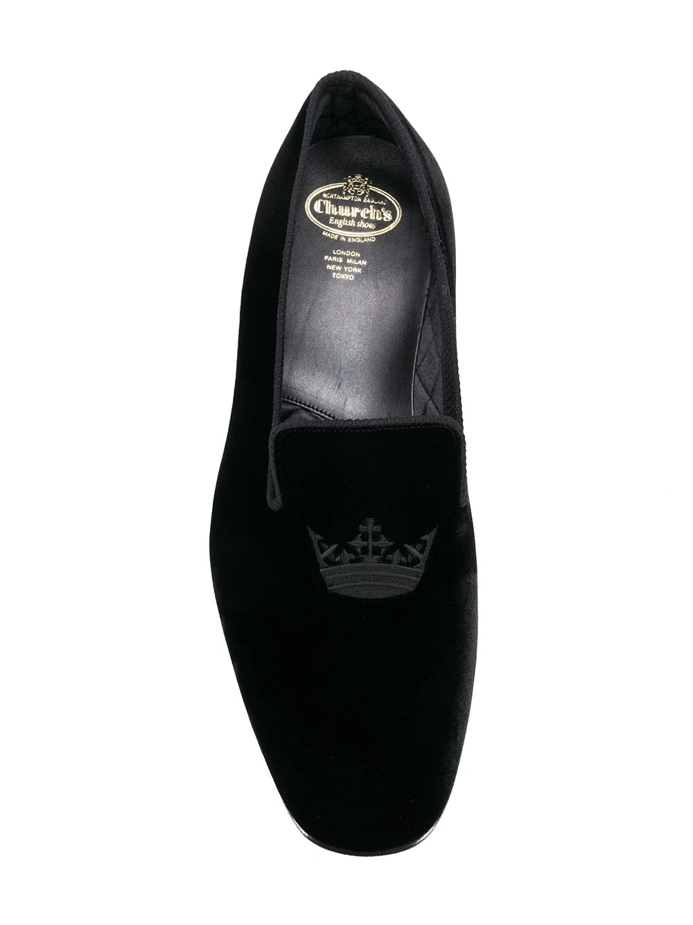 embroidered crown loafers - 4