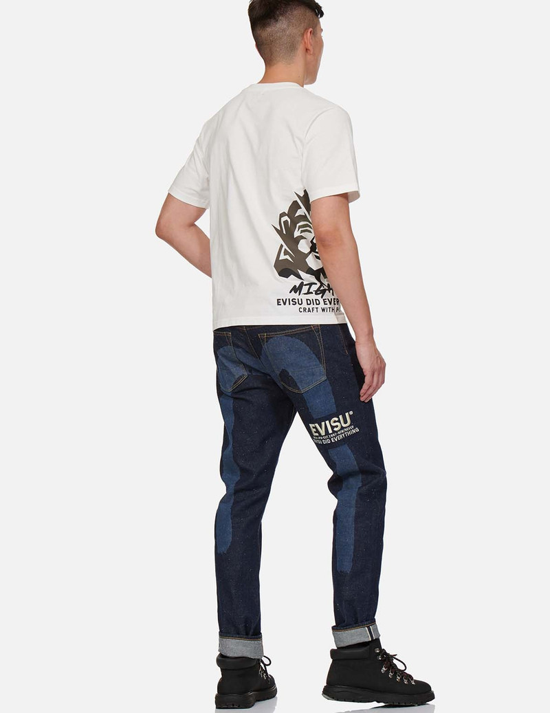 LASER-PRINT BRUSHSTROKE DAICOCK CARROT FIT JEANS #2017 6