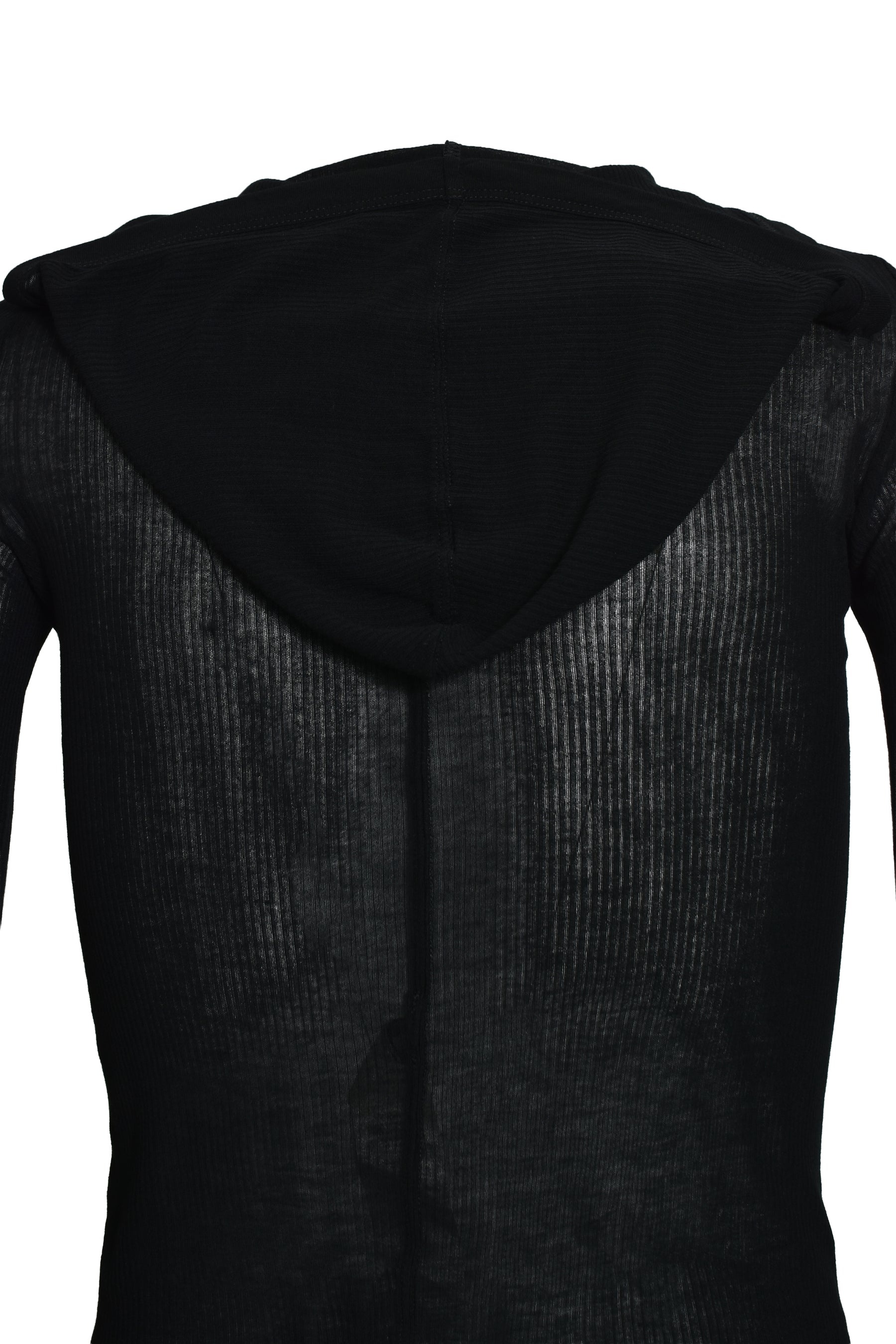 CROPPED HOODED RIB LS T / BLK - 5