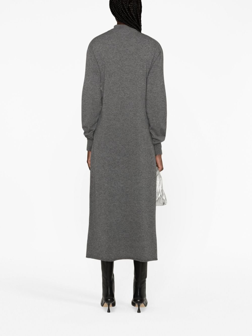 high-neck cashmere knitted dress - 4