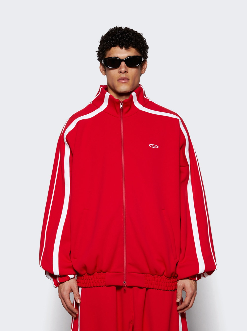 Oval Logo Gym Jacket Red - 3
