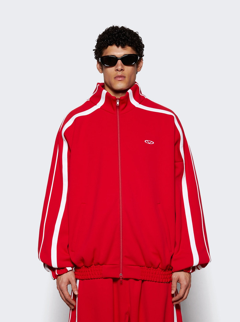 Oval Logo Gym Jacket Red 3